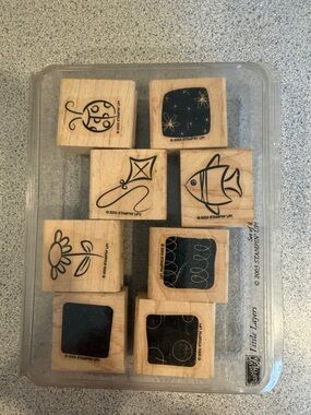 Stampin' Up! Home Design Stamps in Black and Natural Wood